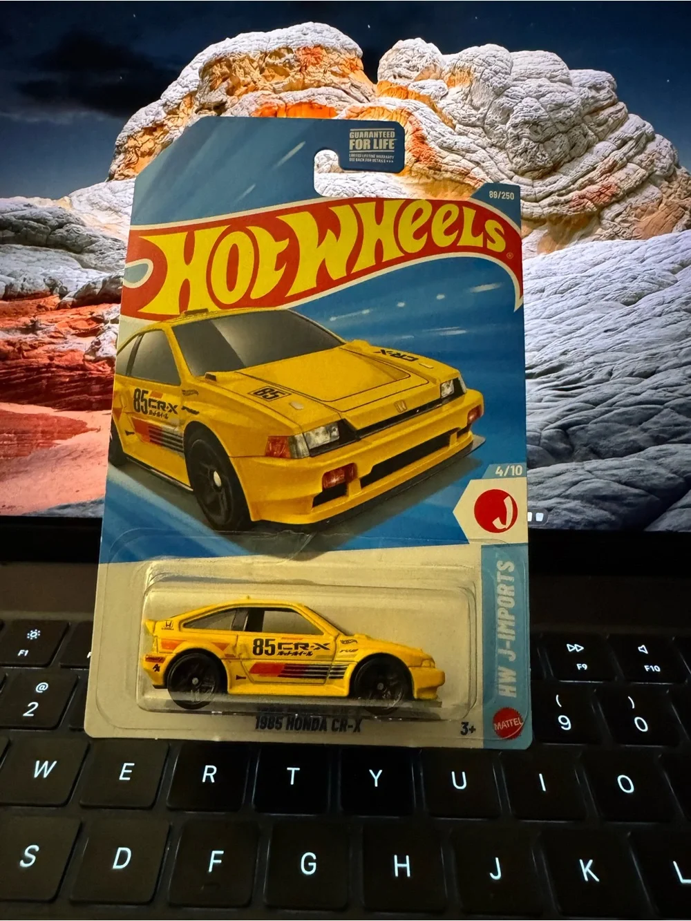 Hot Wheels 1985 Honda CR-X Toy Car - Yellow